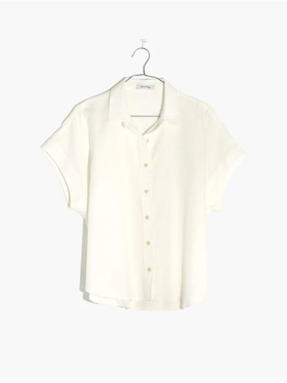Madewell Central Short-Sleeve Button-Up Shirt - Pure White